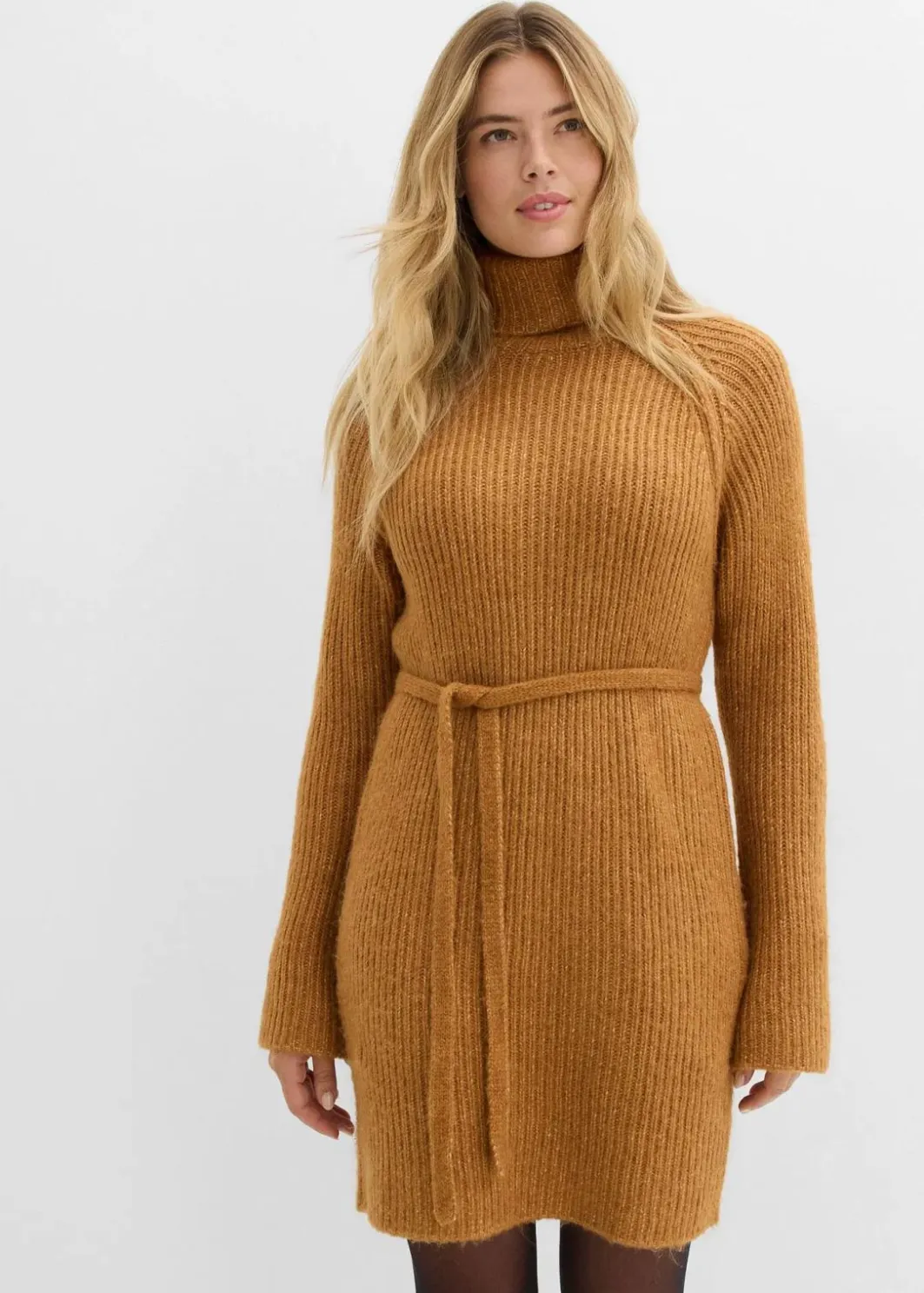 Outlet Kurzes Ripp-Strickkleid mit Rollkragen Damen Bekleidung·Umstandsmode|Bekleidung·Pullover & Strickjacken