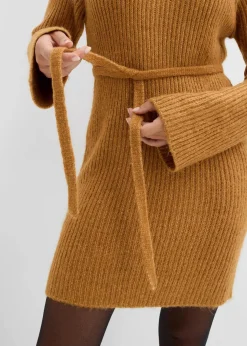 Outlet Kurzes Ripp-Strickkleid mit Rollkragen Damen Bekleidung·Umstandsmode|Bekleidung·Pullover & Strickjacken