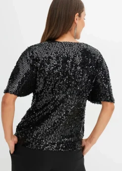 Sale Kurzes Shirt mit Pailletten Damen Shirts & Tops