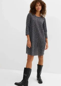 Hot Kurzes Shirtkleid in Strickoptik Damen Kleider