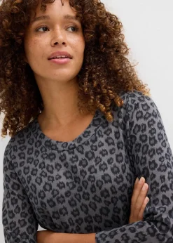 Hot Kurzes Shirtkleid in Strickoptik Damen Kleider