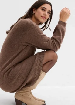 Damen bonprix Strickmode|Kleider|Kurzes Strickkleid mit Knopfleiste