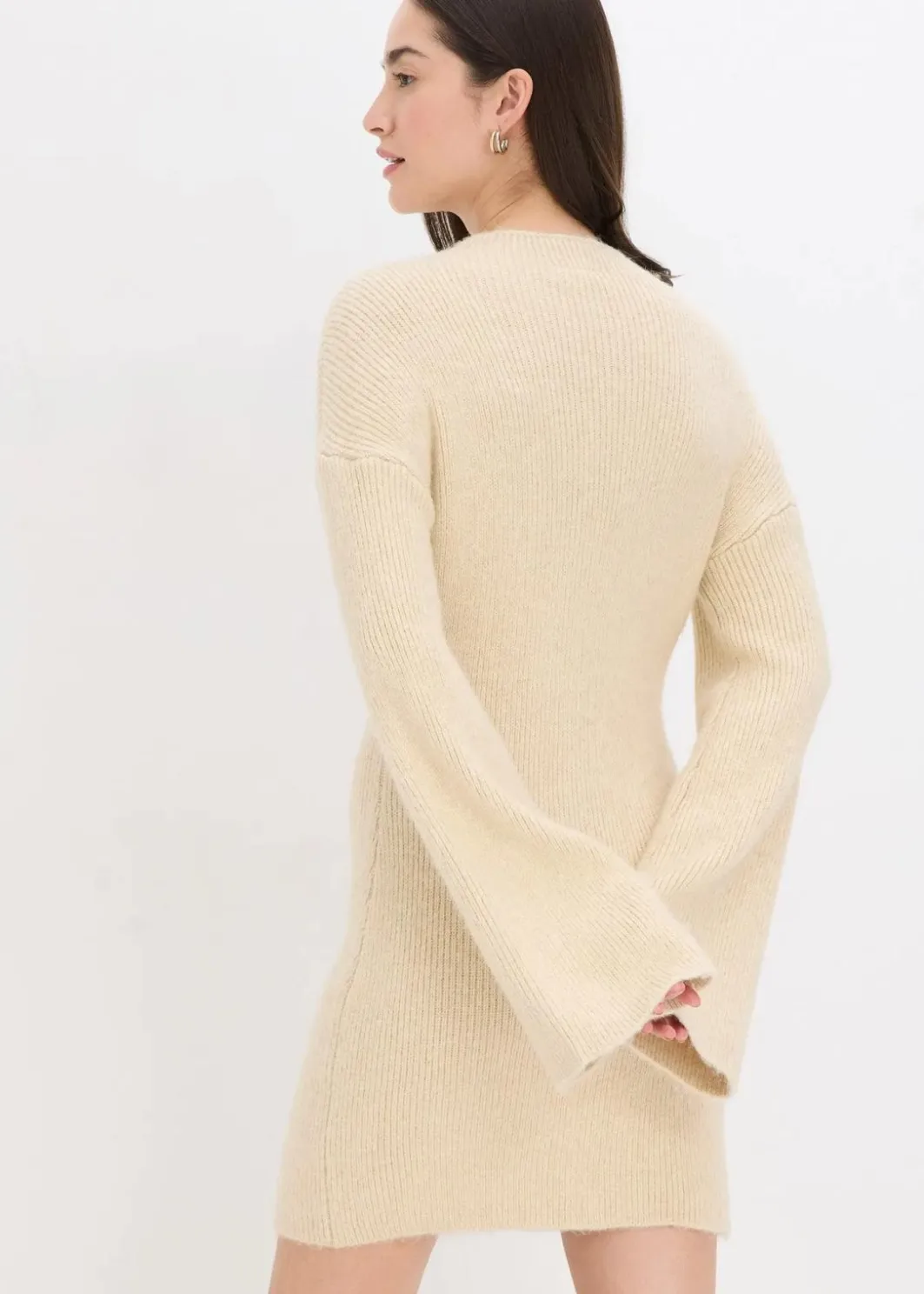 Damen bonprix Bekleidung·Umstandsmode|Bekleidung·Pullover & Strickjacken|Kurzes Strickkleid mit Wollanteil