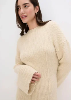 Damen bonprix Bekleidung·Umstandsmode|Bekleidung·Pullover & Strickjacken|Kurzes Strickkleid mit Wollanteil