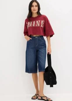 Damen bonprix Shirts & Tops|Nachhaltigere Materialien|Kurzes T-Shirt aus reiner Bio-Baumwolle
