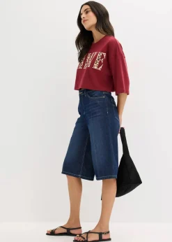 Damen bonprix Shirts & Tops|Nachhaltigere Materialien|Kurzes T-Shirt aus reiner Bio-Baumwolle