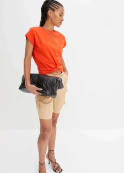 New Kurzes T-Shirt aus reiner Bio-Baumwolle Damen Shirts & Tops