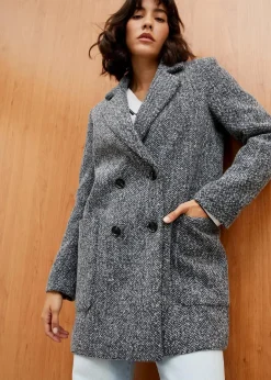 Online Kurzmantel in Wolloptik Damen Bekleidung·Hosen|Jacken & Mäntel