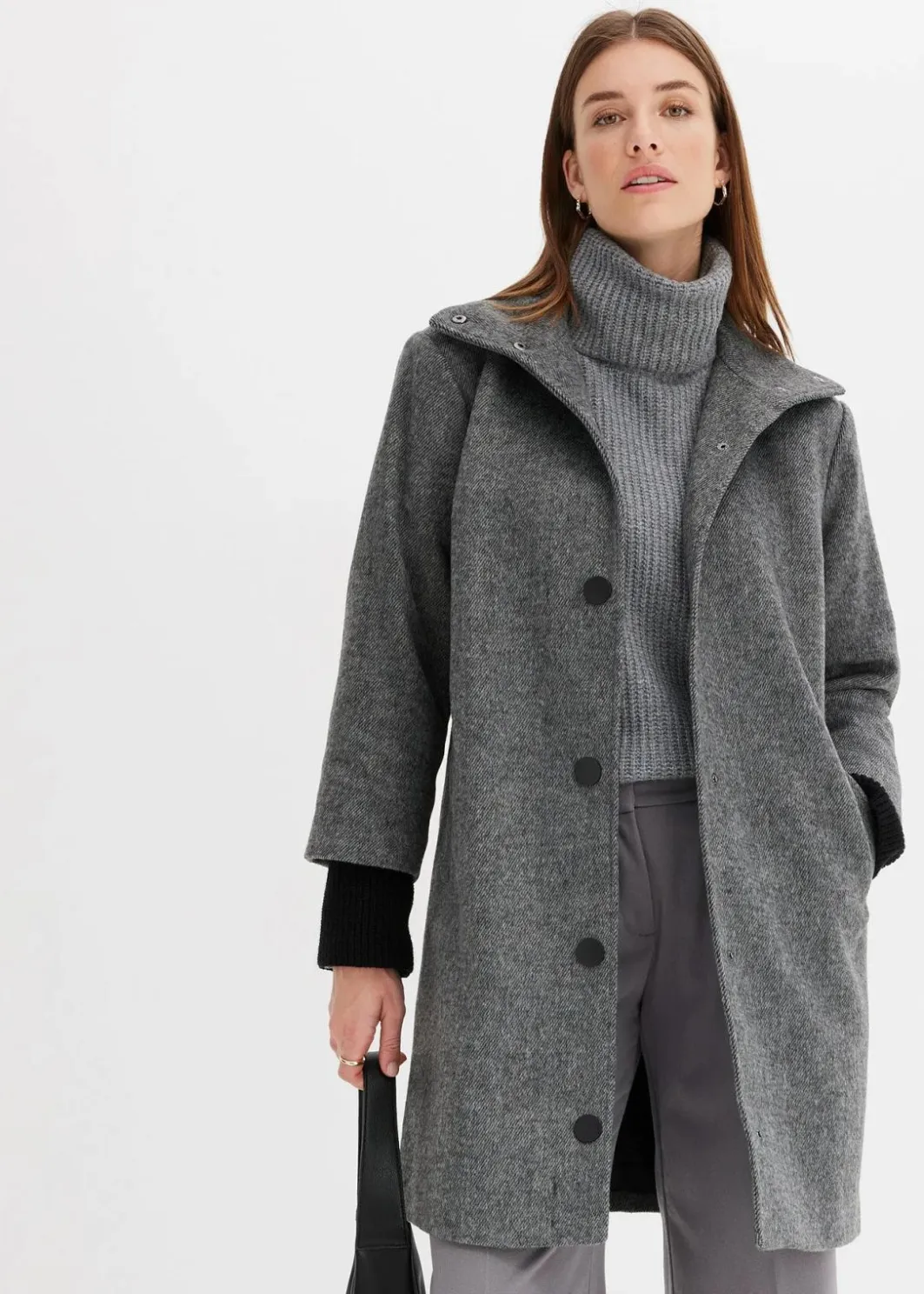 Damen bonprix Bekleidung·Hosen|Jacken & Mäntel|Kurzmantel in Wolloptik