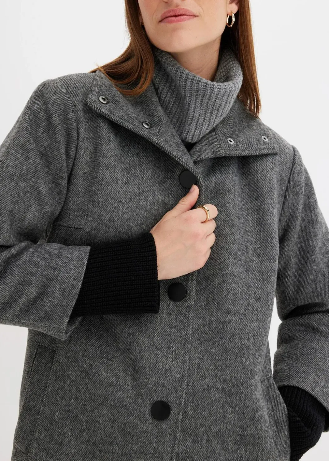 Damen bonprix Bekleidung·Hosen|Jacken & Mäntel|Kurzmantel in Wolloptik