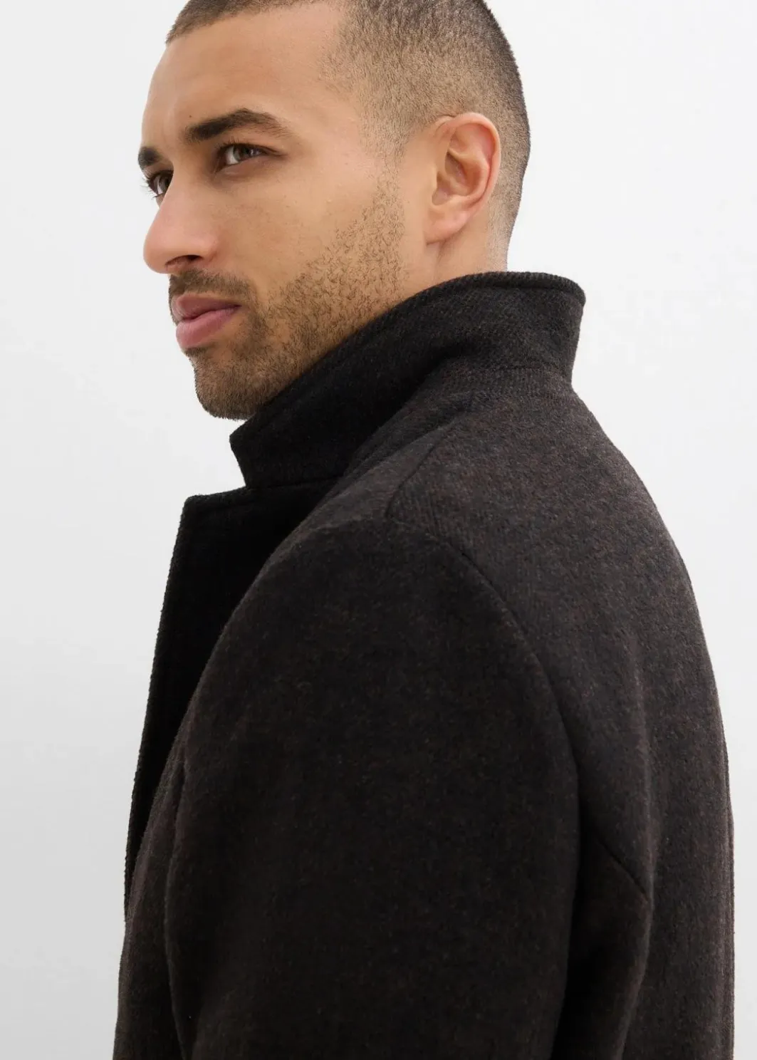 Herren bonprix Jacken & Mäntel|Große Größen|Kurzmantel mit Wollanteil