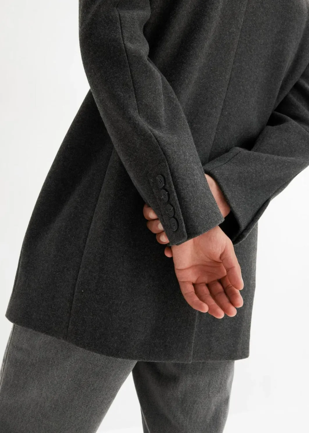 Herren bonprix Jacken & Mäntel|Große Größen|Kurzmantel mit Woll-Anteil