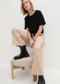 Damen bonprix Shirts & Tops|Kurzshirt mit Lochstickerei