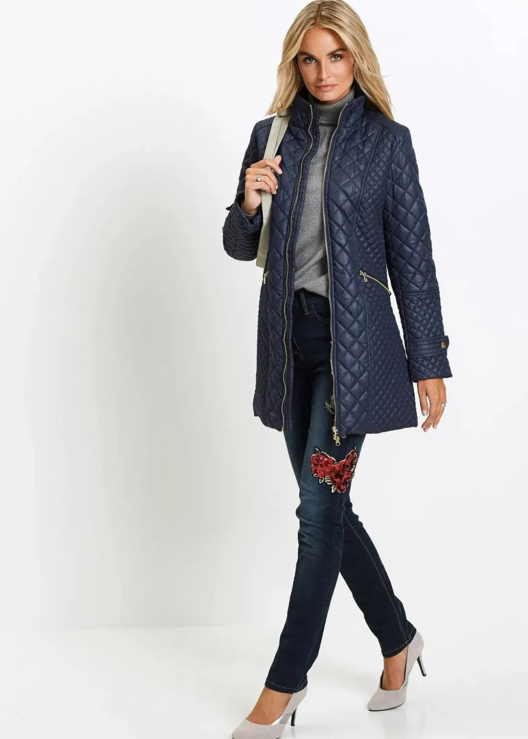 Damen bonprix Jacken & Mäntel|Bekleidung·Hosen|Kurz-Steppmantel