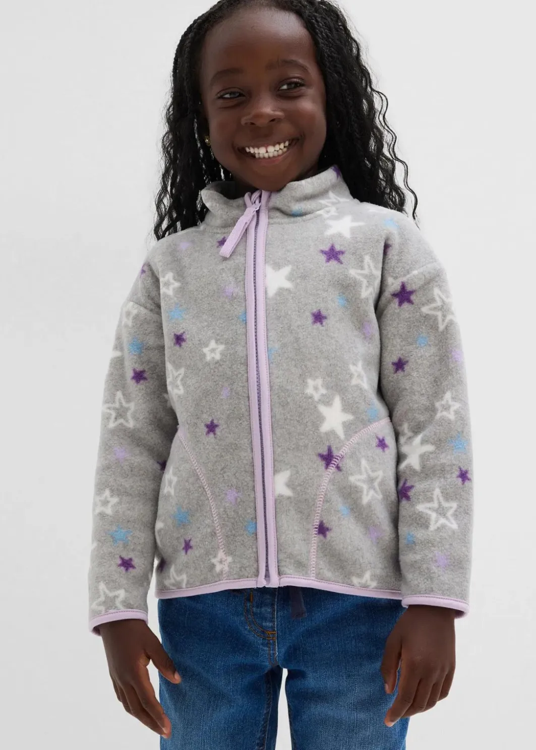 Kinder bonprix Mädchen 2-8 Jahre·Sweat & Strick|Mädchen 2-8 Jahre·Jacken & Outdoor|kuschelige Fleecejacke mit Kontrastdetails