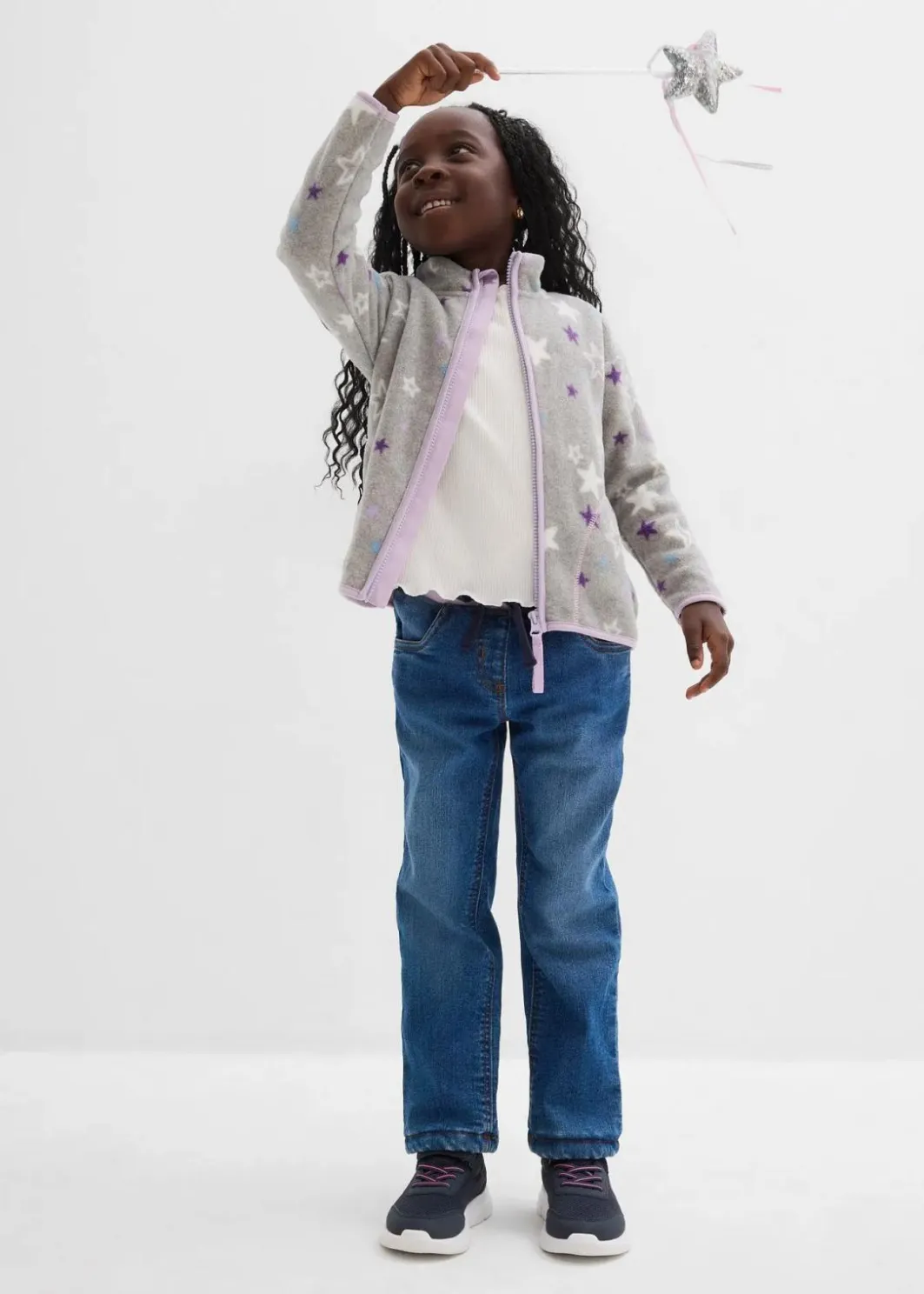 Kinder bonprix Mädchen 2-8 Jahre·Sweat & Strick|Mädchen 2-8 Jahre·Jacken & Outdoor|kuschelige Fleecejacke mit Kontrastdetails
