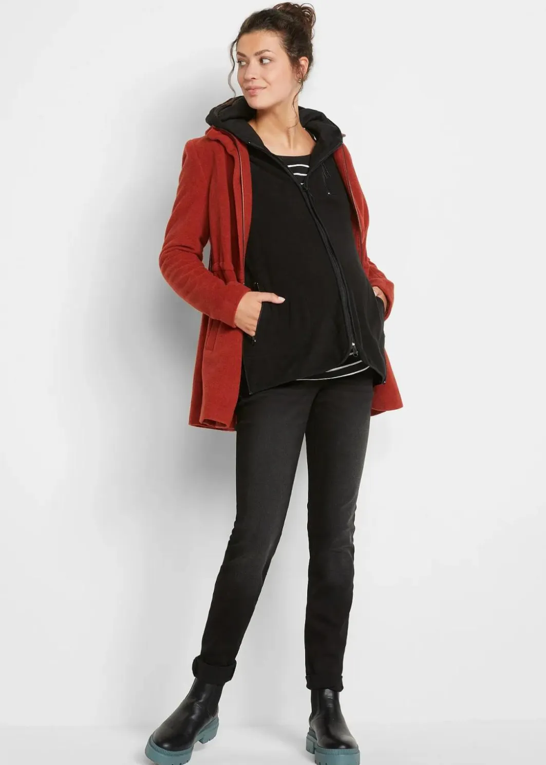 Discount Kuschelige 3-in-1 Umstands-Fleecejacke und Tragejacke Damen Bekleidung·Blazer|Umstandsmode