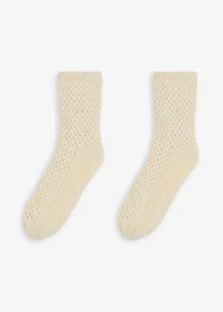 Outlet Kuschelsocken mit Lurexgarn, Teddyfutter und Antirutschsohle Damen Homewear|Socken & Strumpfhosen