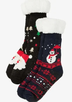 Damen bonprix Mehrfachpacks|Mädchen·Strümpfe|Kuschelsocken mit Teddyfutter (2er Pack)
