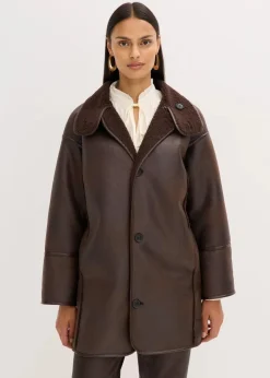 Damen bonprix Bekleidung·Hosen|Jacken & Mäntel|Lammfellimitat-Jacke
