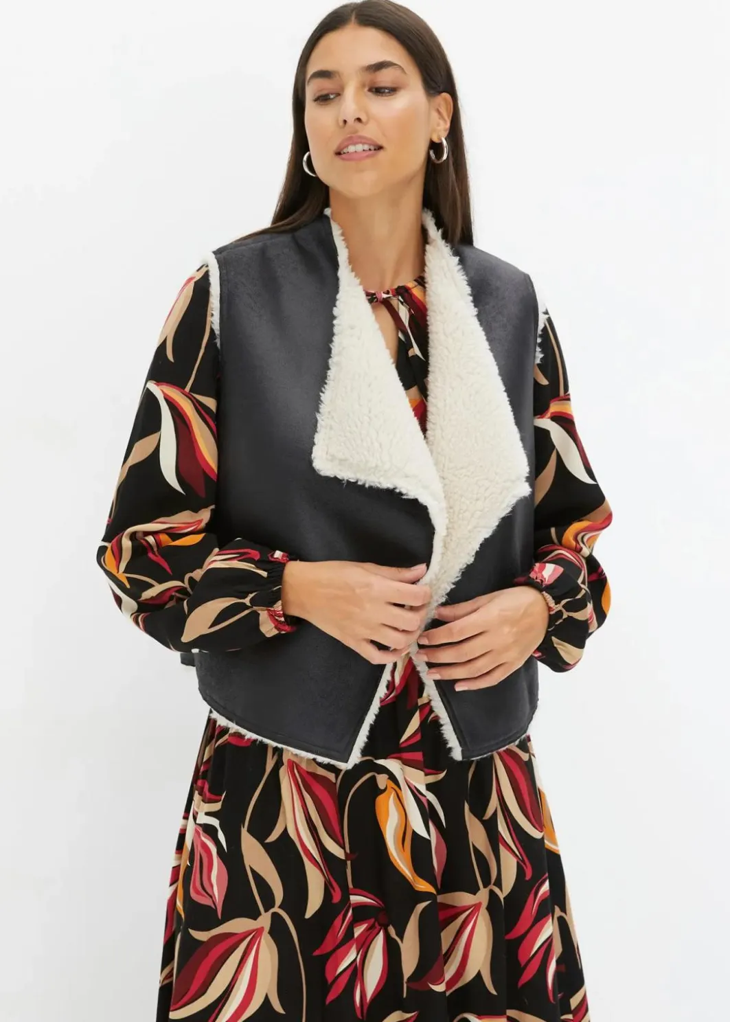 Discount Lammfellimitat-Weste Damen Bekleidung·Hosen|Jacken & Mäntel