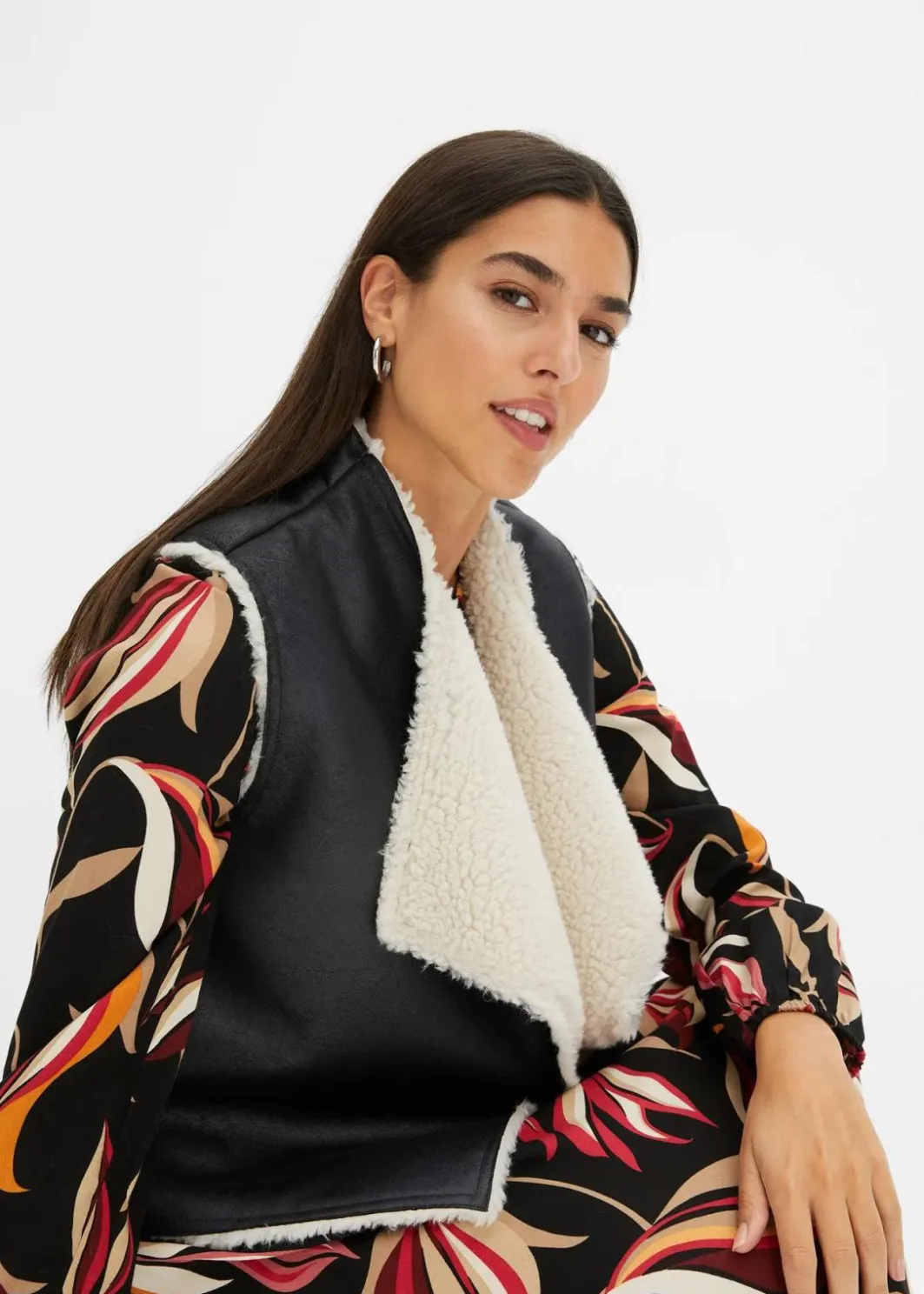 Discount Lammfellimitat-Weste Damen Bekleidung·Hosen|Jacken & Mäntel