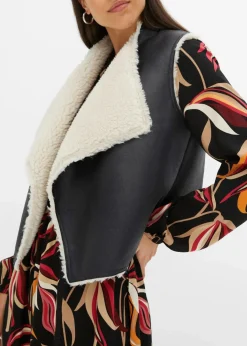Discount Lammfellimitat-Weste Damen Bekleidung·Hosen|Jacken & Mäntel