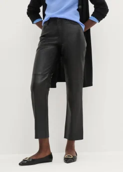 Damen bonprix Premium|Nachhaltigere Materialien|Lammnappa-Lederhose