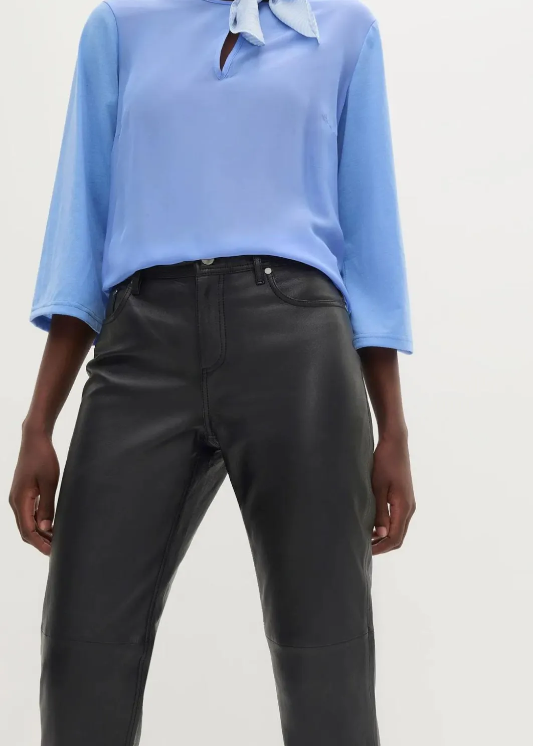 Damen bonprix Premium|Nachhaltigere Materialien|Lammnappa-Lederhose
