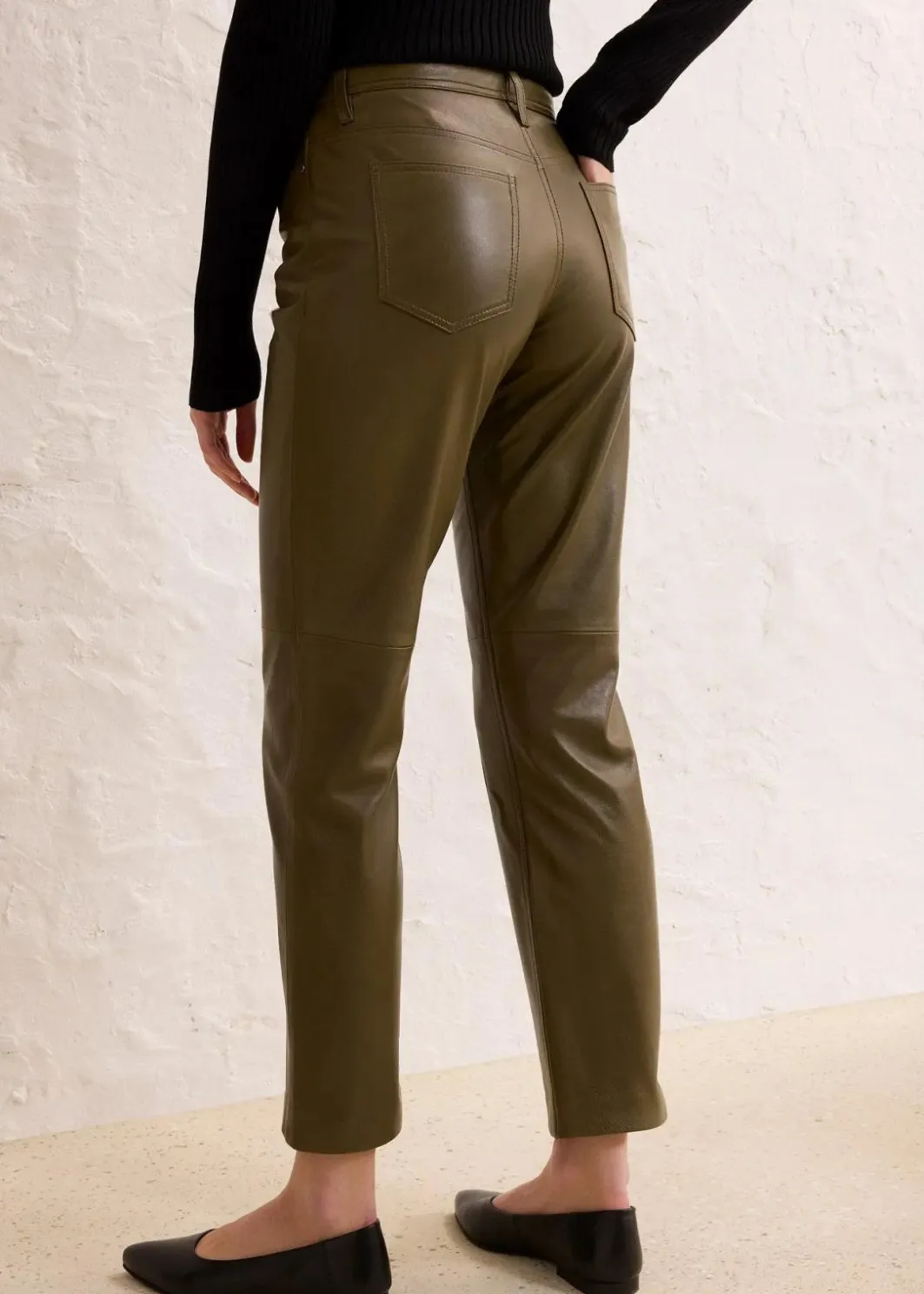 Damen bonprix Premium|Nachhaltigere Materialien|Lammnappa-Lederhose