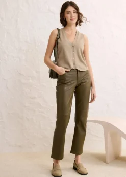 Damen bonprix Premium|Nachhaltigere Materialien|Lammnappa-Lederhose