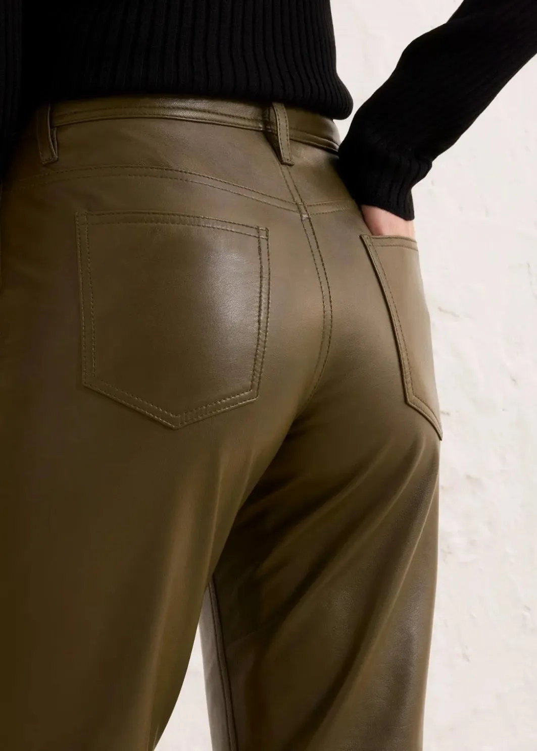 Damen bonprix Premium|Nachhaltigere Materialien|Lammnappa-Lederhose