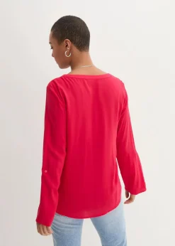 Best Langarm Bluse mit V-Ausschnitt aus fließender Viskose Damen Nachhaltigere Materialien|Blusen & Tuniken