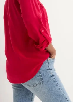 Best Langarm Bluse mit V-Ausschnitt aus fließender Viskose Damen Nachhaltigere Materialien|Blusen & Tuniken