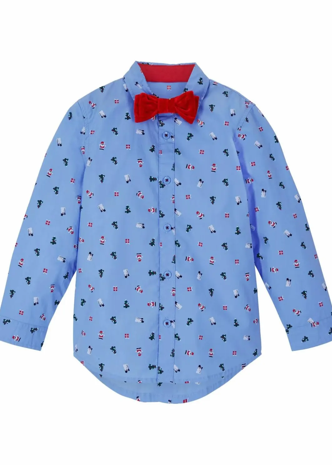 Best Langarmhemd mit Fliege und Weihnachtsmotiv (2-tlg.Set) Kinder Jungen 9-16 Jahre·Anzüge & Hemden|Jungen 9-16 Jahre·Shirts