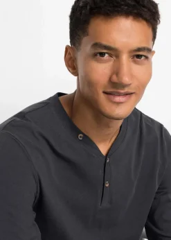 Discount Langarm-Henleyshirt aus reiner Bio-Baumwolle (2er Pack) Herren Shirts & Polos|Basics