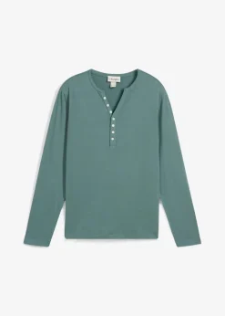 Online Langarm-Henleyshirt aus reiner Bio-Baumwolle, Slim Fit Herren Shirts & Polos|Große Größen