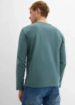 Online Langarm-Henleyshirt aus reiner Bio-Baumwolle, Slim Fit Herren Shirts & Polos|Große Größen