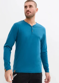 New Langarm-Henleyshirt aus reiner Bio-Baumwolle (2er Pack) Herren Große Größen|Basics