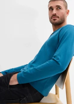 New Langarm-Henleyshirt aus reiner Bio-Baumwolle (2er Pack) Herren Große Größen|Basics