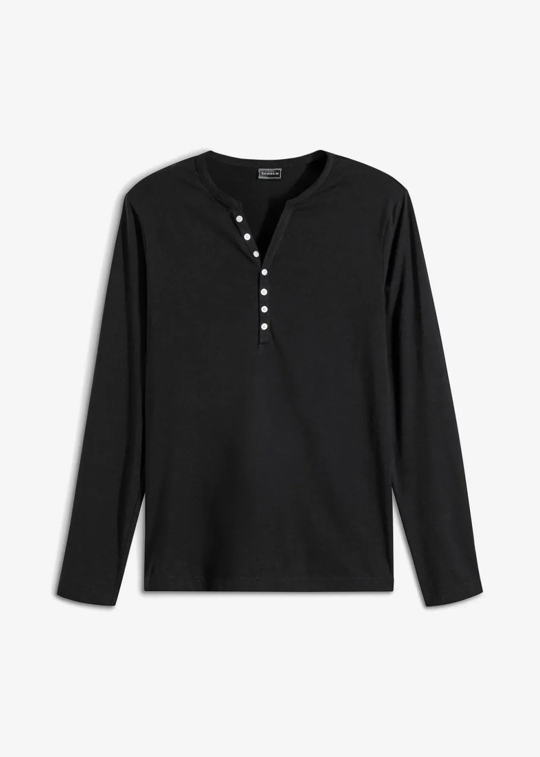 Herren bonprix Große Größen|Shirts & Polos|Langarm-Henleyshirt aus reiner Bio-Baumwolle, Slim Fit