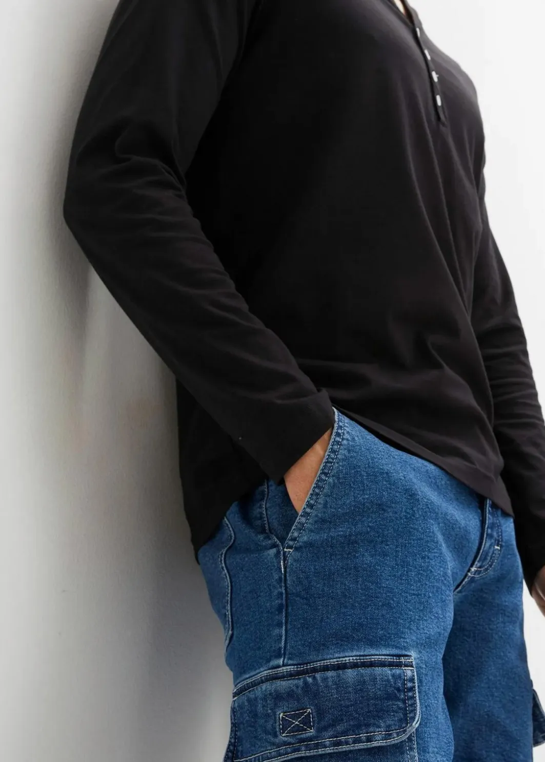 Herren bonprix Große Größen|Shirts & Polos|Langarm-Henleyshirt aus reiner Bio-Baumwolle, Slim Fit