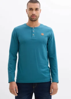 Herren bonprix Große Größen|Shirts & Polos|Langarm-Henleyshirt aus reiner Bio-Baumwolle (2er Pack)
