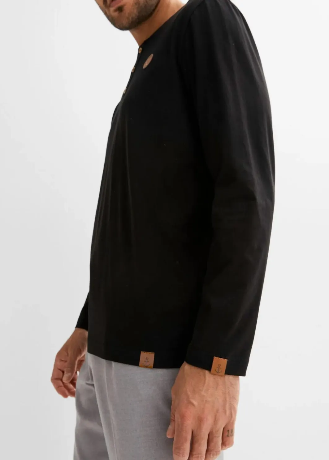 Online Langarm-Henleyshirt aus reiner Bio-Baumwolle (2er Pack) Herren Shirts & Polos|Große Größen