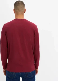Herren bonprix Shirts & Polos|Große Größen|Langarm-Henleyshirt aus reiner Bio-Baumwolle (2er Pack)