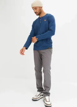 Herren bonprix Shirts & Polos|Große Größen|Langarm-Henleyshirt aus reiner Bio-Baumwolle (2er Pack)