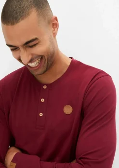 Herren bonprix Shirts & Polos|Große Größen|Langarm-Henleyshirt aus reiner Bio-Baumwolle (2er Pack)