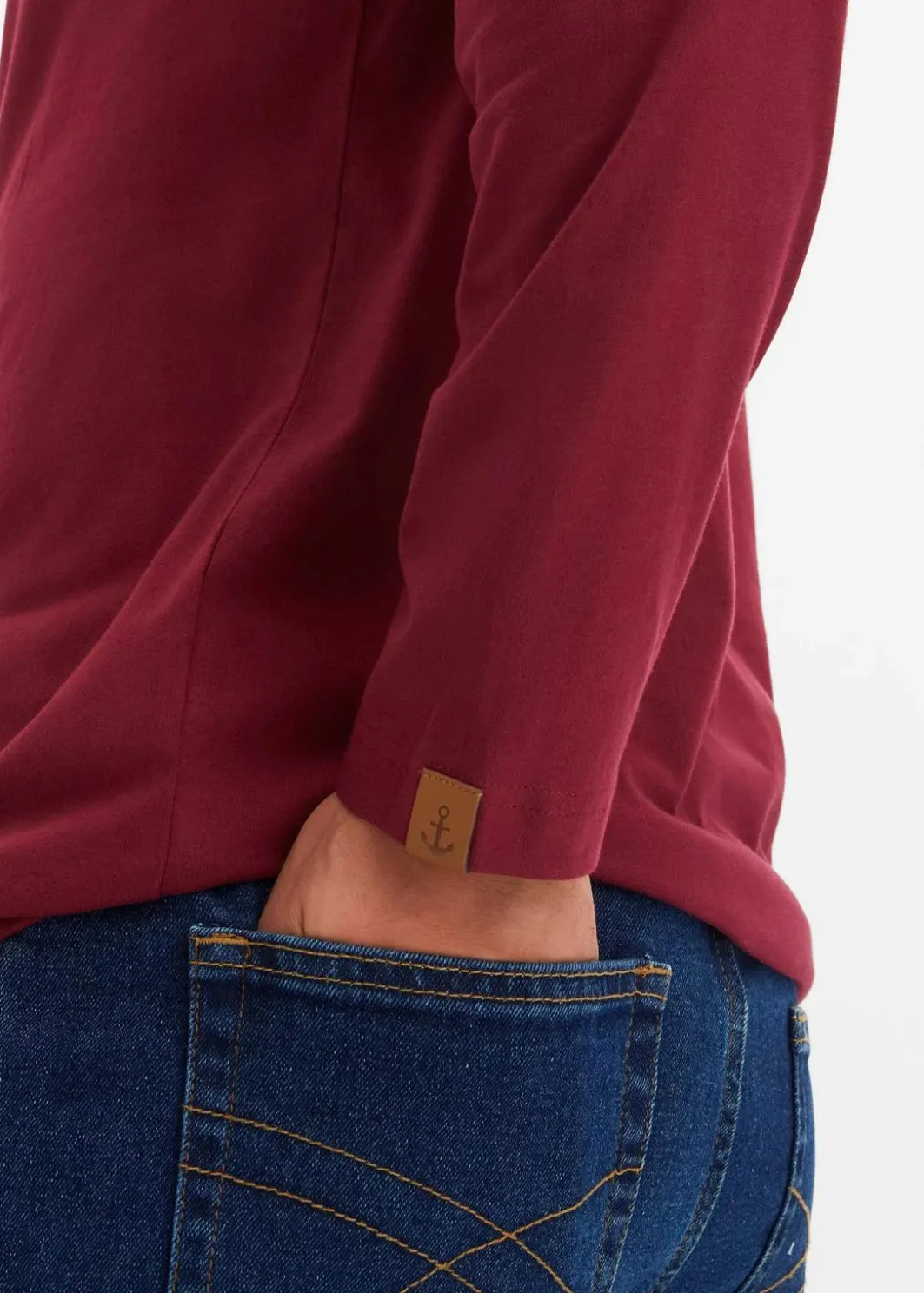 Herren bonprix Shirts & Polos|Große Größen|Langarm-Henleyshirt aus reiner Bio-Baumwolle (2er Pack)
