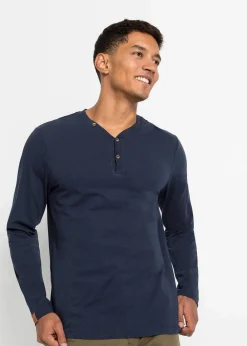 Herren bonprix Shirts & Polos|Basics|Langarm-Henleyshirt aus reiner Bio-Baumwolle (2er Pack)