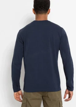 Herren bonprix Shirts & Polos|Basics|Langarm-Henleyshirt aus reiner Bio-Baumwolle (2er Pack)